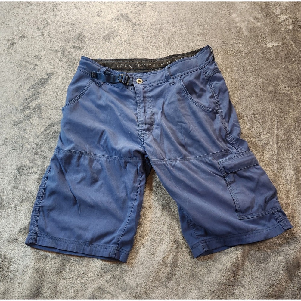 PrAna Shorts Mens 30x12 Blue Stretch Zion Cargo Hiking Gorpcore